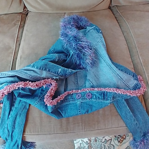 Faux fur jean jacket M - Picture 8 of 8